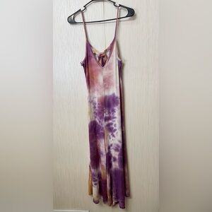 21 Saints Purple Tie Dye Wide Leg Jumpsuit Size M